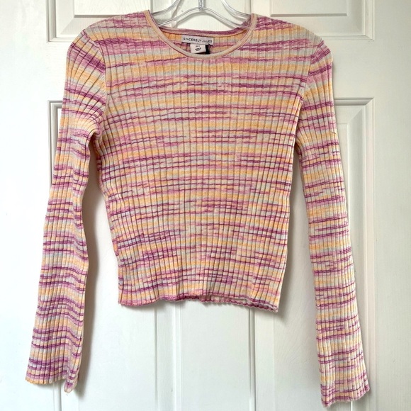 NWT Sincerely Jules Y2K Stretch Ribbed Knit Long Sleeve Sweater S - Picture 2 of 11